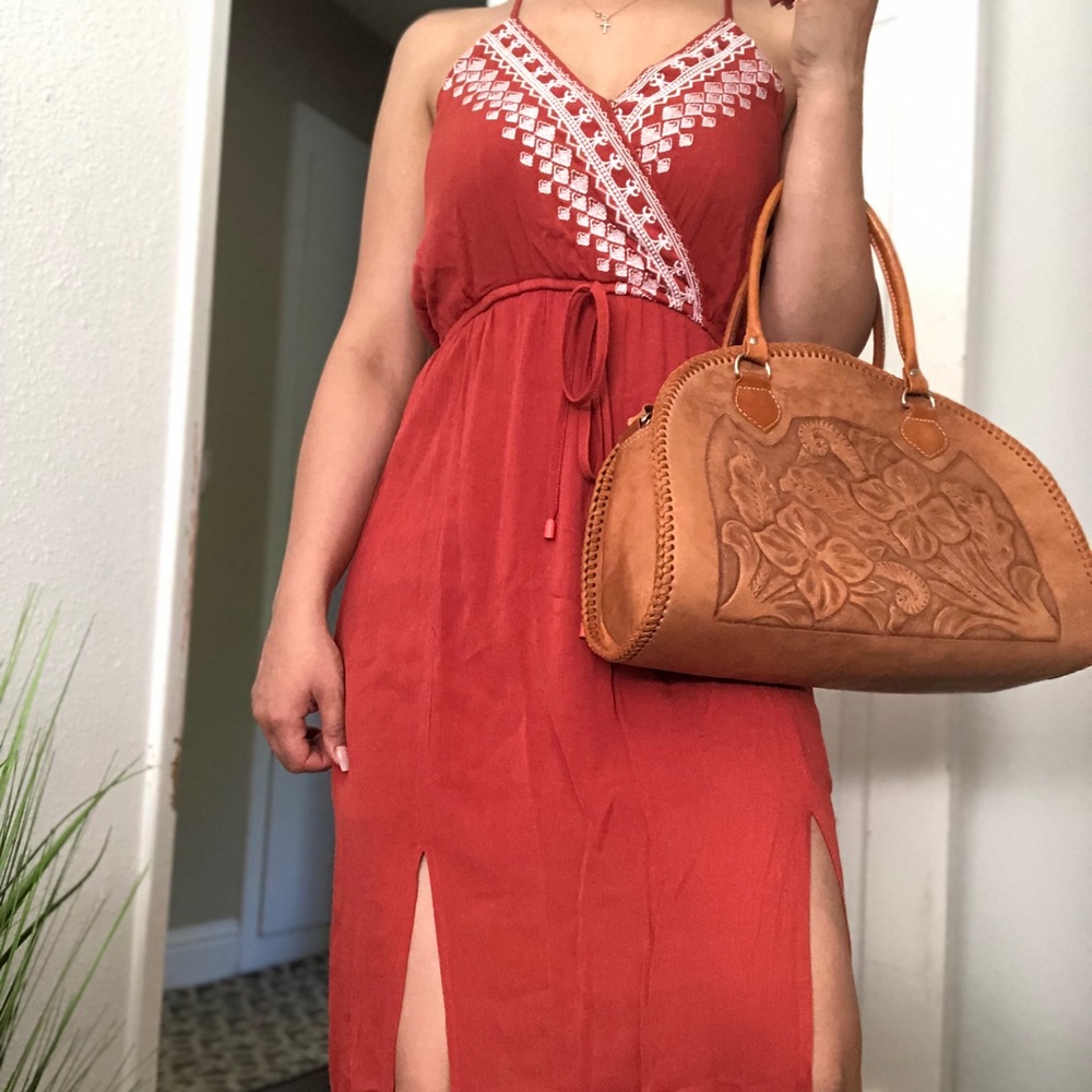 Burnt Orange maxi dress